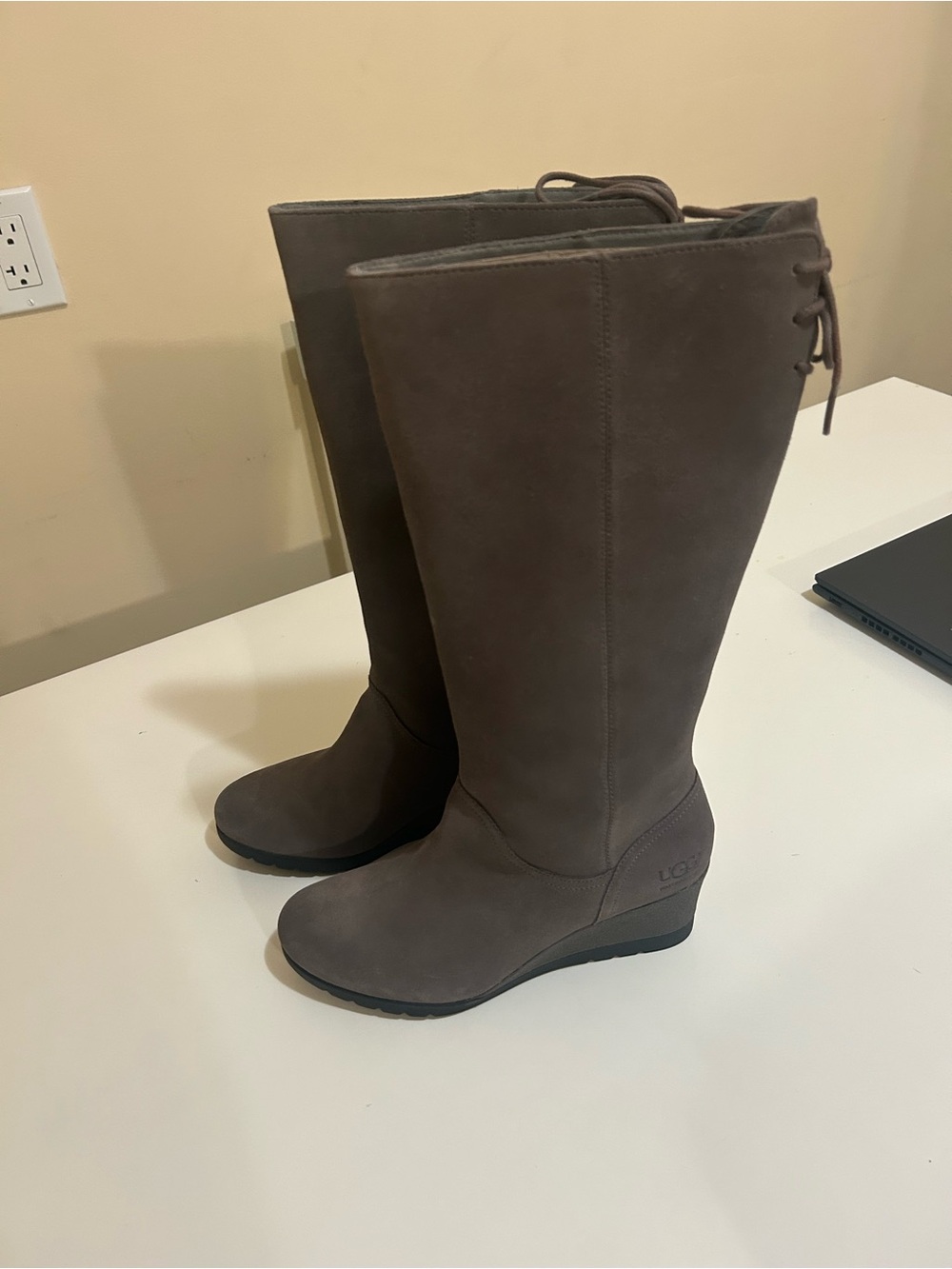 UGG Women's Over-the-Knee Wedge Boots in Taupe
